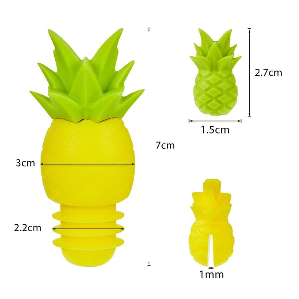 4 st Vinproppar för Vinflaskor - Ananas Vinpropp Vinflaskkorkar Återanvändbar Vinflaskpropp