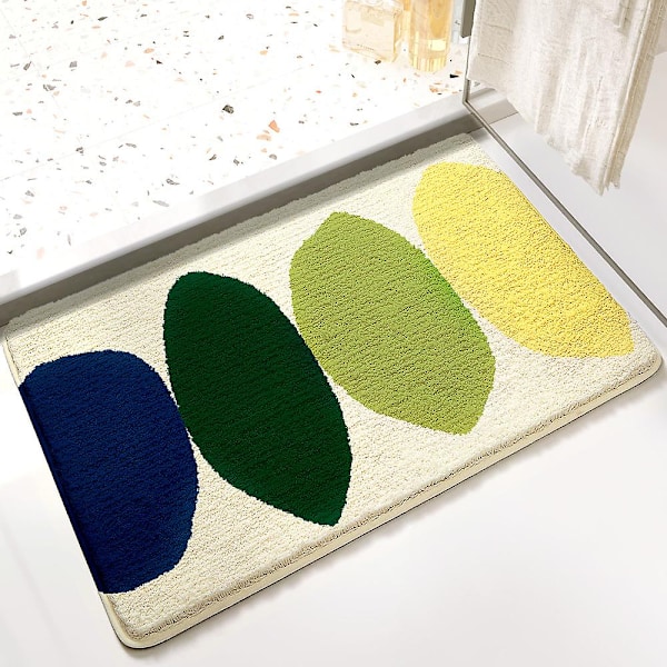 Halkskyddande badmattor Gul citron Mikrofibermattor (17,5\"x25,5\")