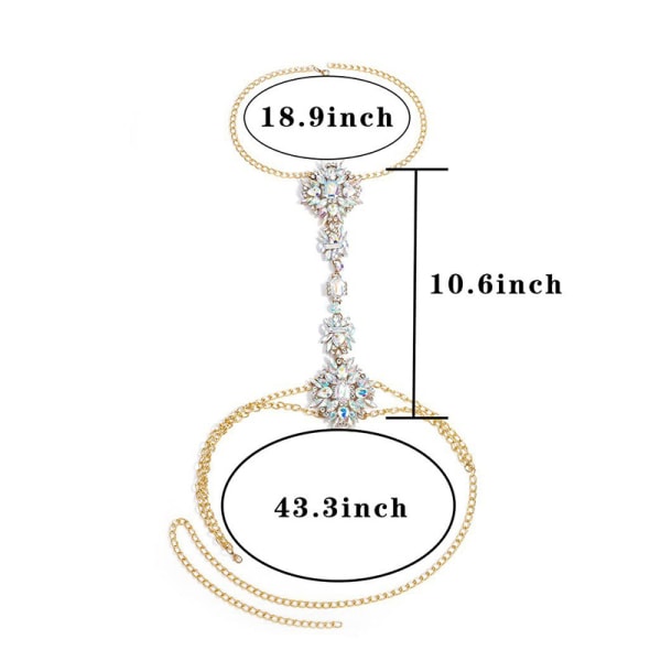 Boho Rhinestone Statement Chest Chain Crystal Halsband Body Chain Summ