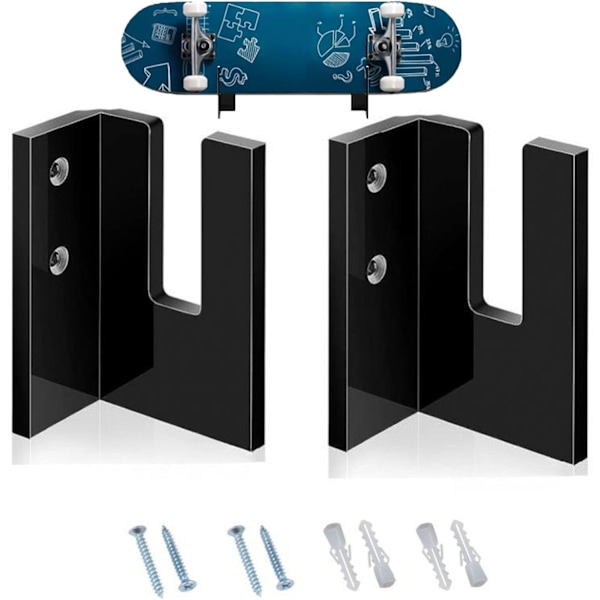 2 stk. Skateboard Veggfeste Longboard Display Rack Skateboard Oppbevaringsstativ for Ski Vannski Elektrisk Skateboard