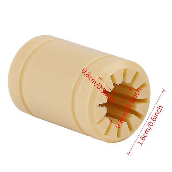 8 stk. 8 mm indvendig diameter, solid polymer lineær lejesæt LM8UU til 3D-printer