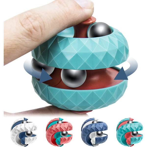 Spår Flipperspel Finger Spinner, Unika Fidgetleksaker Orbit Ball Toy, Finger Fidget Spinner Cube, Nyhet Pärlor Spår Infinity Cube Stress Relief Balls,  (Grön)