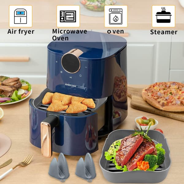 Airfryer-form, silikone, 20 cm, grå