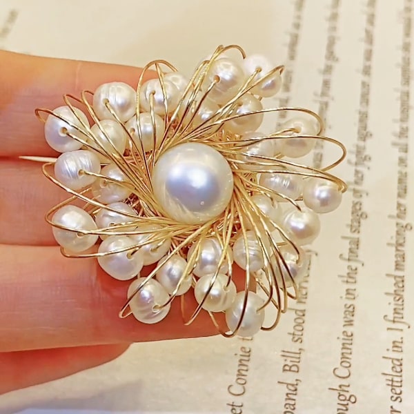 Perle Skaller Blomster Broscher til Kvinder Mode, Elegant Kostume Smykker