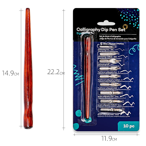 Tegneseriepenn Nib Holder Manga Penn Kalligrafi Skrå Nib Penn Holder Tre