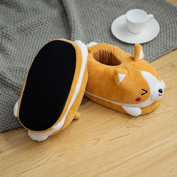 Unisex Roliga Tofflor, Cartoon Corgi Djurtofflor, Inomhustofflor