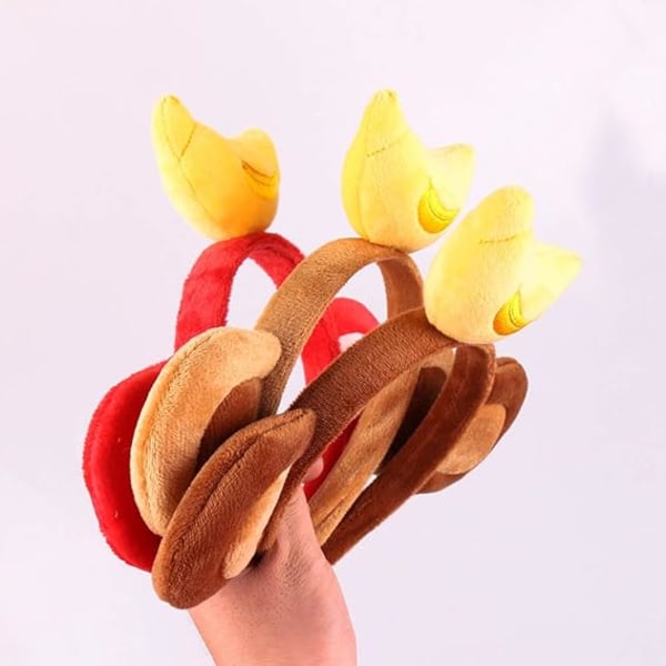 Unisex abeører pandebånd med banankrone på toppen banan pandebånd dyr abe kostume tilbehør kaffe 13cm