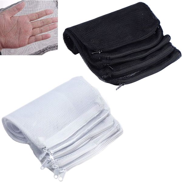 20 kpl Akvaario Suodatinverkkopusseja Vetoketjulla, Nylon Suodatinmateriaalipussi yhteensopiva Akvaario Puutarha Lampi – 15 x 20 cm (valkoinen musta)