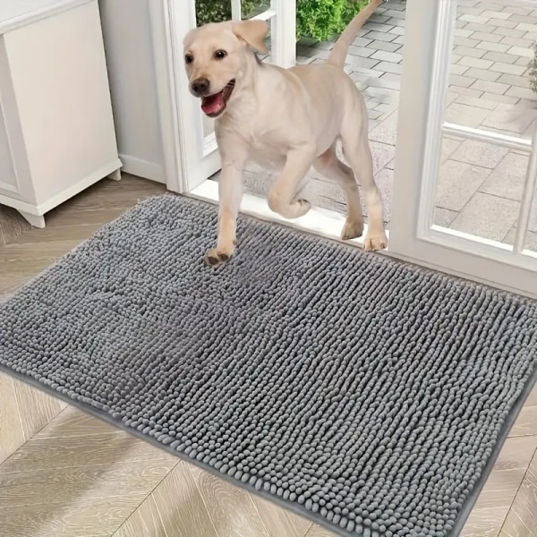 Dog Door Mat for Muddy Paws, Absorbs Moisture and Dirt, Non-Slip Washable M