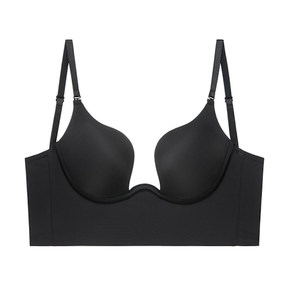 Womens Low Back Bra Wire Lifting Deep U Shaped Plunge Backless Bra