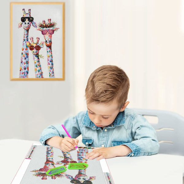 5D Giraffe Diamond Paintings Kit for Adults, Giraffe Full Drill Diamon