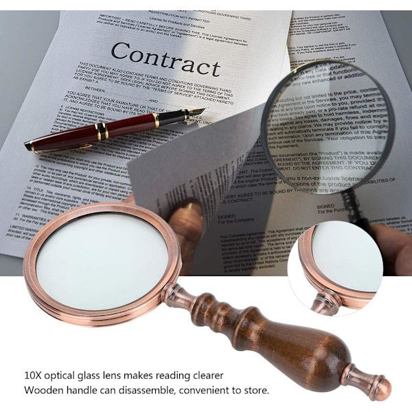10X avtakbart håndtak håndholdt leseinспекtionsforstørrelsesglass sink alt