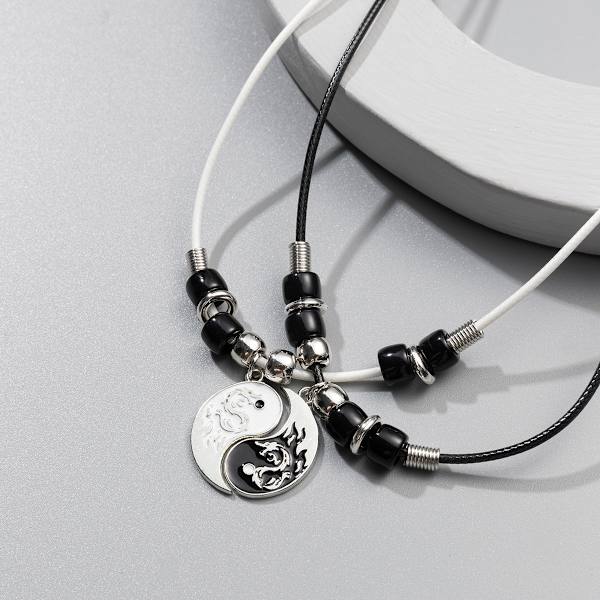 Lohikäärme Yin Yang 2 Tin Lohikäärmekappale Tai Chi Bagua Totem Kutominen