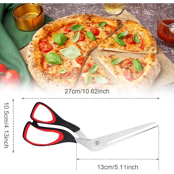 Pizzasaks, Pizzakutter Pizzakutter Rustfritt Stål Pizzakutter, Multifunksjonell Kjøkkensaks for Kutting av Pizza, Pasta og Paier