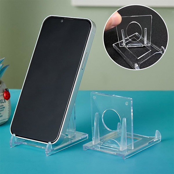 36 stk. klare akrylpladeholdere 6,5 x 5 x 5,5 cm justerbart displaystativ i plastik til mobiltelefon CD billedramme fotoplader display