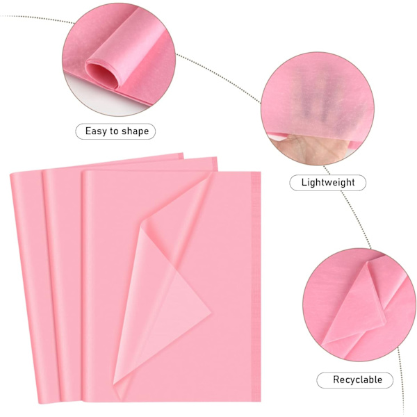 80 arkkia vaaleanpunaista silkkipaperia 50 x 70 cm, kirkkaan vaaleanpunainen irtotavarana pakkauspaperi, vaaleanpunaiset pakkauspaperiarkit, jotka sopivat lahjakasseihin, pakkaustäyte, syntymäpäivä C