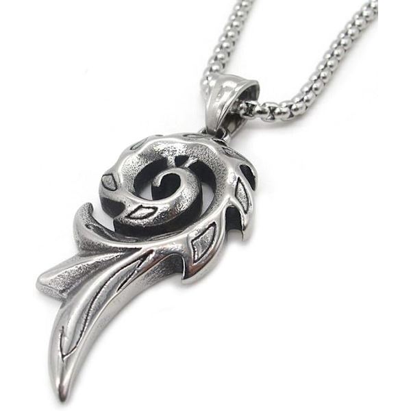 Egyptisk Amulet Phoenix Rising Fire Pendant Halskjede titanstål Je