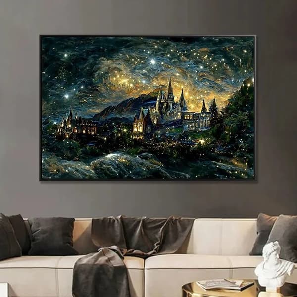 Diamantmalingssett, 30x40cm Hogwarts natt