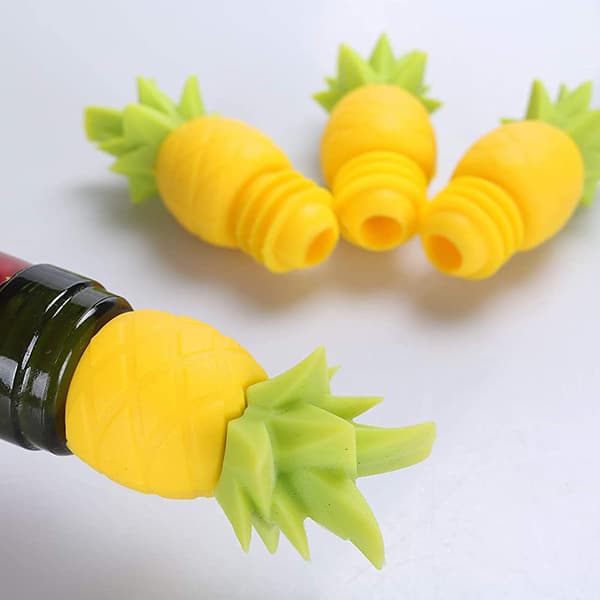 4 st Vinproppar för Vinflaskor - Ananas Vinpropp Vinflaskkorkar Återanvändbar Vinflaskpropp