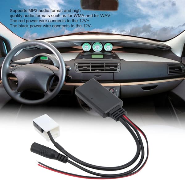 AUX Adapter, Bluetooth 5.0 Bil Audio AUX Adapter Kabel Modul til C2 C4 C5 C6 C8 til 207 307 407 607 807