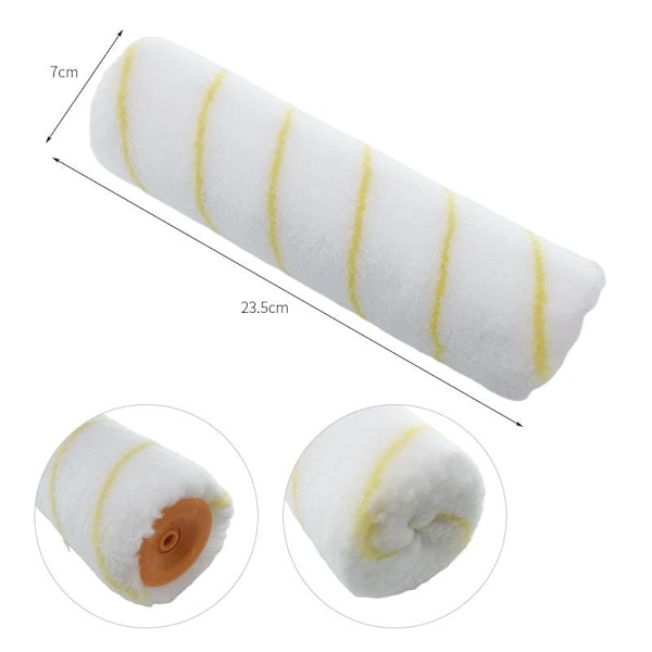 Polyamidiset hihat | Tippumaton | Kelta raidallinen | Ruuvikiinnityksiin | 12 mm akselin halkaisija | 235 mm telat | Lattiat, seinät, katot, julkisivut, suuret pinnat