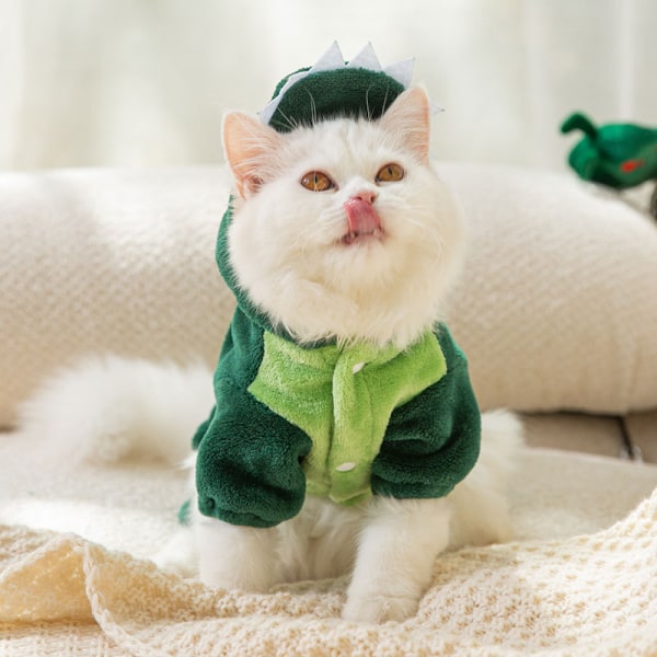 Hvalpeklæder, Vintertøj til Hunde, Varm Koral Fleece Hundetøj, Fleece, Vinter, Sød, Dinosaur