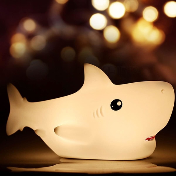 Shark night light, sød mini shark light silikone baby night light, sm