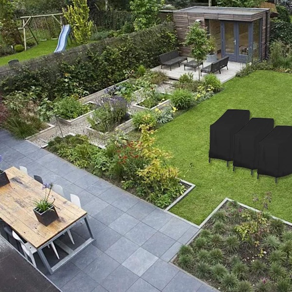Havemøbelovertræk, Vandtæt Beskyttelsesovertræk til Havestole Stabelbart Stoleovertræk, 210D Oxford-stof med Reb og Spænde (120 x 65 x 65 x 80 cm)