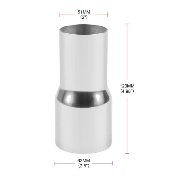 51mm-63mm lyddemperadapter, eksos rustfritt stål motorsykkelreduksjon eksos