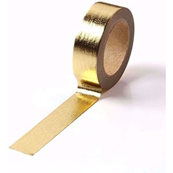 2 stk Solid Foil Washi Tape Dekorativ Selvklebende Maskeringstape 15mm