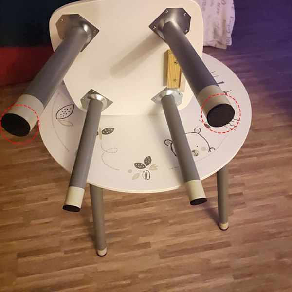 24 stycken Halkfria Gummikuddar, Självhäftande Gummifötter Möbelskydd för Trägolv, Bordsben, Stol, Säng (Svart)