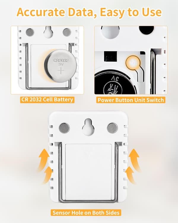 bitar Mini Termometer Hygrometer Inomhus Termometer, Digital Hygrometer LCD Termometer kompatibel Hem Terrarium Babyrum Kontor - Vit