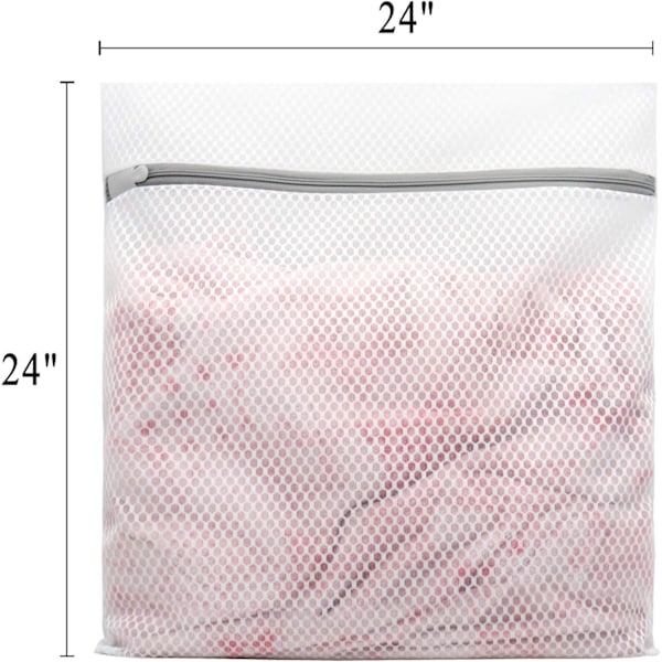 2 stk. Slitesterke vaskeposer med honeycomb-nett for finvask, 60 x 60 cm