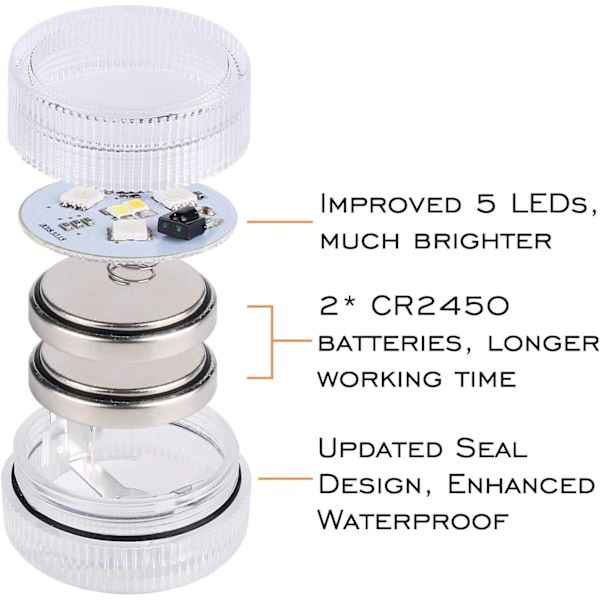 10 st Mini Dränkbara LED-lampor, ALED LIGHT Vattentät Undervattenslampa RGB Flerfärgad LED-ljusbelysning med 2 Fjärrkontroller för Pool