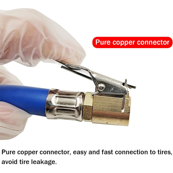 2 stk. forlængerslange til bildækspumpe, dækspumpe slange adapter, 12,5