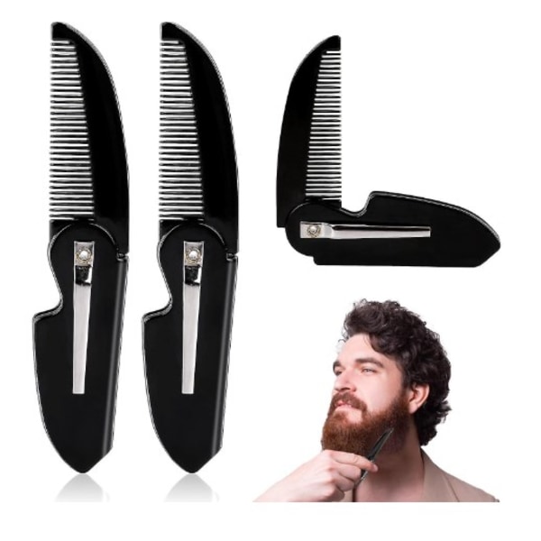 Folding Beard Comb, 3pcs Folding Mustache Combs For Men, Small Pocket