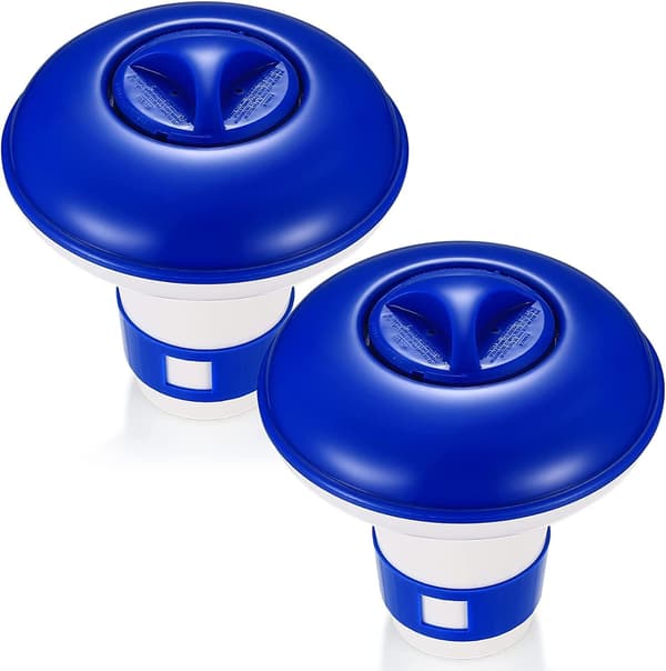 Stk. 5 Tommer Flydende Klor Dispenser, Flydende Klor Diffuser, Klor Dispenser, Flydende Pool Tablet Dispenser, Blå + Hvid, PP Materiale, 13