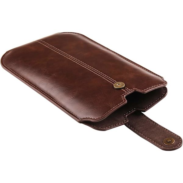Läder mobiltelefon bältesfodral, läderhölster telefonväska, herr bältesväska midjeväska sport fanny pack plånbok kortfodral klämma fodral med bältesspänne