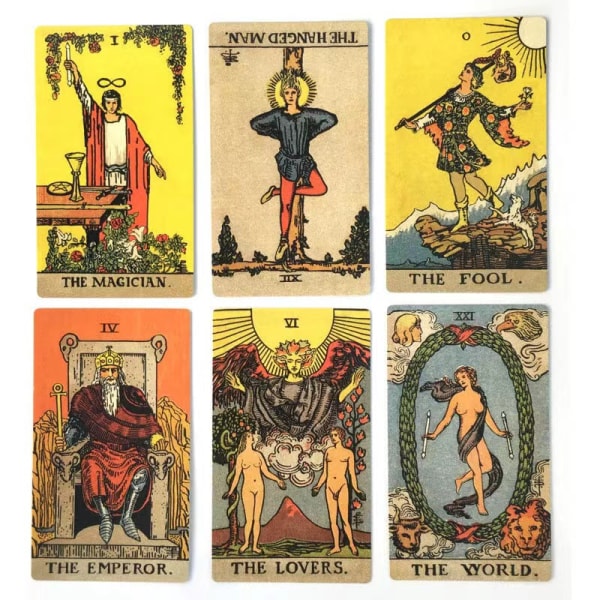 Rammeløs udgave af klassiske Rider Waite Tarot-kort