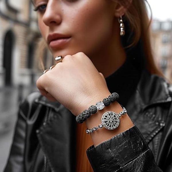 Naturligt 8mm Ädelstensarmband med Kristallpärlarmband med 925 Sterling Silver Hänge Dubbel Lycka Hänge