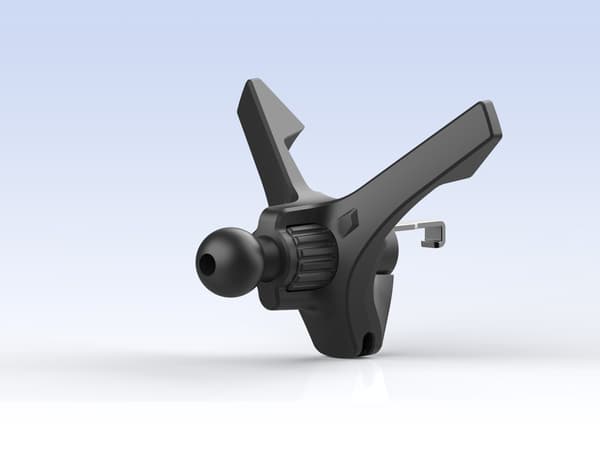 Bilsmartphone-adapterholder til bilens luftventil, 17 mm rund base (sort)