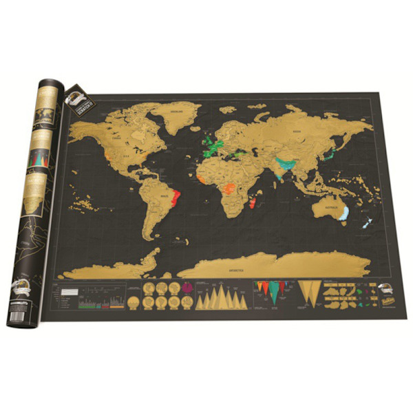 Luckies of London | Raaputettava maailmankartta Deluxe Travel Size | Mini Travel Map matkojen seuraamiseen