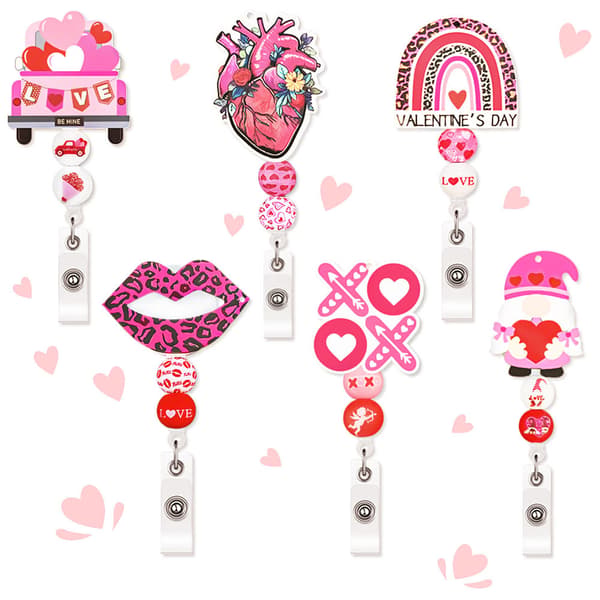 6 st rosa preppy märkesrullar