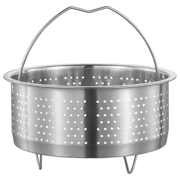 Dampkurv i rustfrit stål, diameter 17,5 cm, med håndtag til gryder, trykkogere