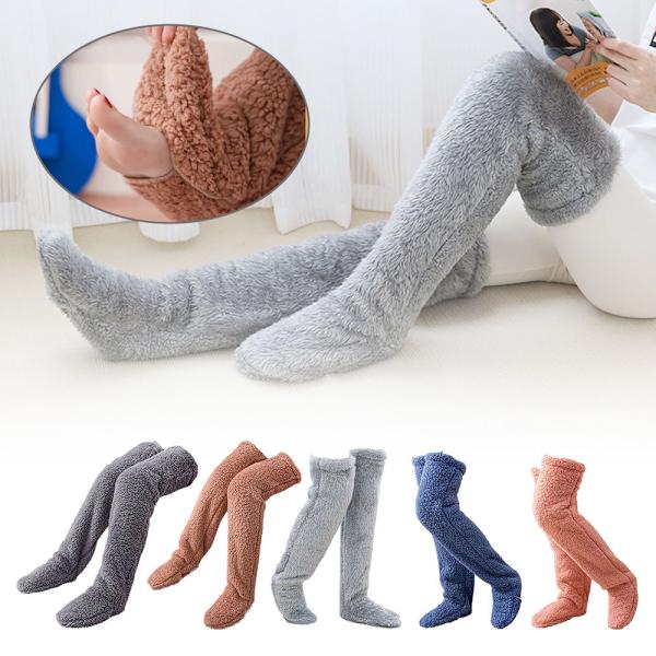 Over Knee High Fuzzy Long Socks Plush Slipper Stockings Leg Warmers Wi