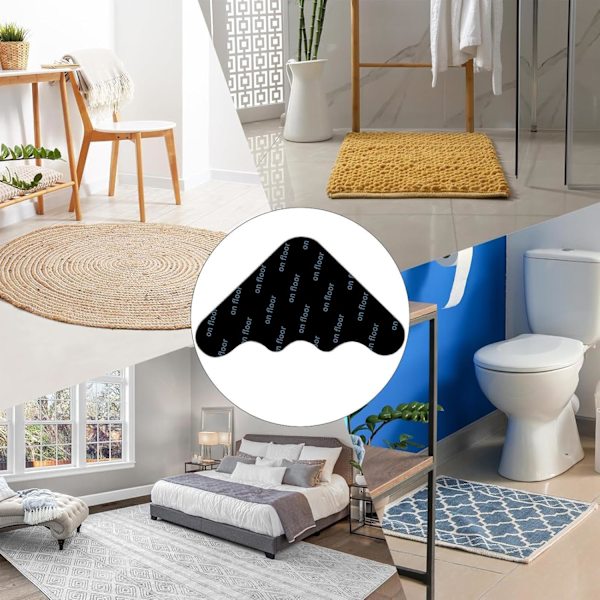 Halkskyddande mattglidare, mattglidare - Dubbelsidiga tvättbara mattstickers - Halkskyddande mattglidare för att hålla din matta på plats och göra hörn