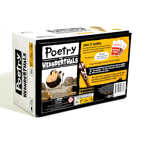 Exploding Kittens LLC Poesi for Neanderthalere, Familiekortspil til Voksne, Teenagere og Børn, Hvid