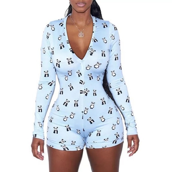 Kvinners Shorts One Piece Pyjamas Rompers Onesies Kvinner