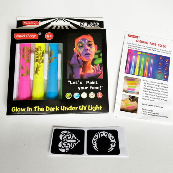 6 i den mörka sidan färg ultraviolett neon färg krita penna