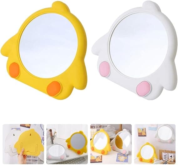 Vikbart middagsbord 2st Chick Desktop Spegel Tecknad Animal Makeup M